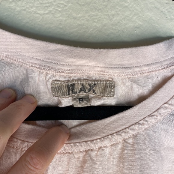Flax tank top women’s Sz medium pink linen high neck - Picture 3 of 4